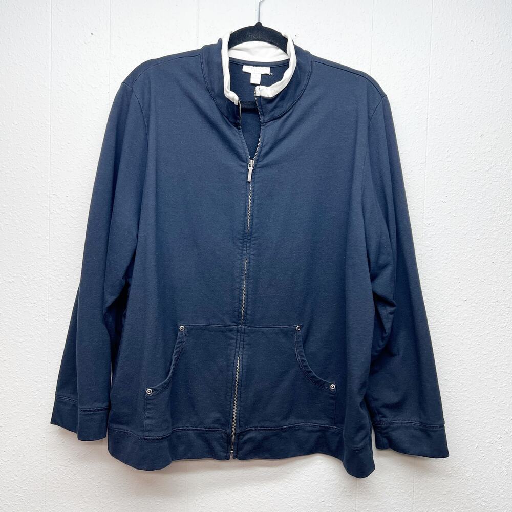 Charter Club Full Zip Jacket Womens 3X Cotton Stretch Outdoor Casual Capsule
